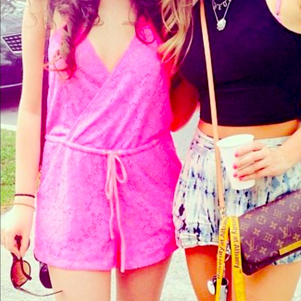 Hot pink sabo skirt romper